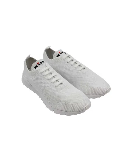 Kiton Fits Mesh Sneakers Rubber Sole Pull Tab In White