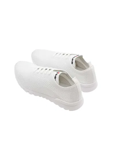 Kiton Fits Mesh Sneakers Rubber Sole Pull Tab In White