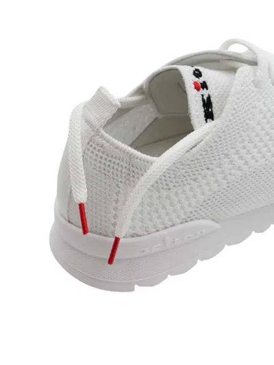 Kiton Fits Mesh Sneakers Rubber Sole Pull Tab In White