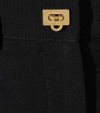 Shop Ferragamo Cropped Jersey Trousers In Eero