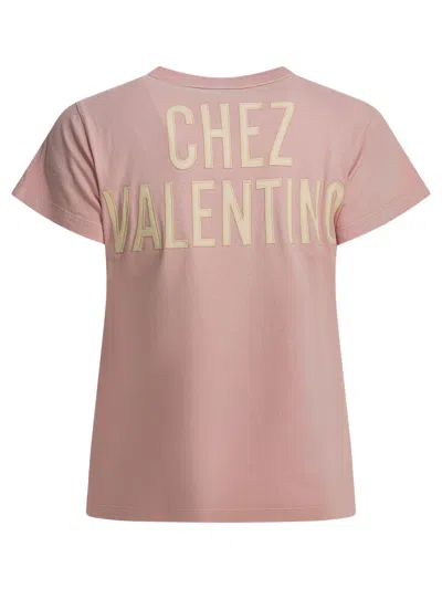 Valentino Garavani Printed Cotton T-shirt Clothing In Pink