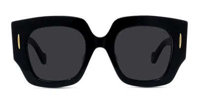 Loewe Anagram 50mm Small Geometric Sunglasses In Black
