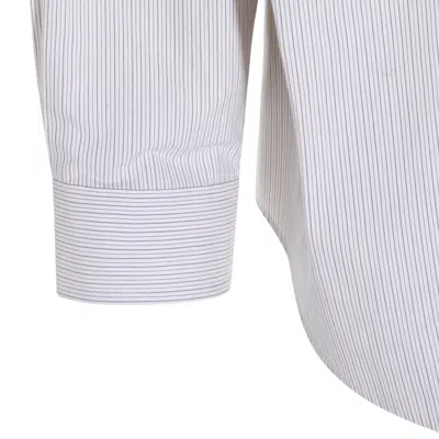 Mm6 Maison Margiela Tailored Black Shirt With Pointed Collar And Button Cuffs In Multi