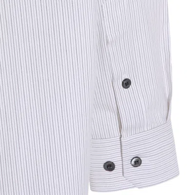 Mm6 Maison Margiela Tailored Black Shirt With Pointed Collar And Button Cuffs In Multi