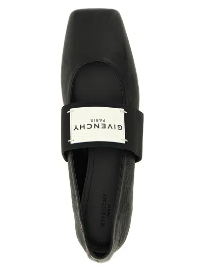 Givenchy Sliced Square Elastic-strap Ballet Flats In Black