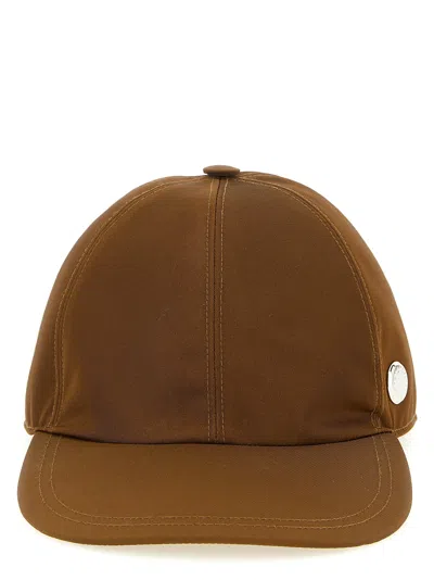Stella Mccartney Logo Cap Curved Brim Panelled Design Top In Brown