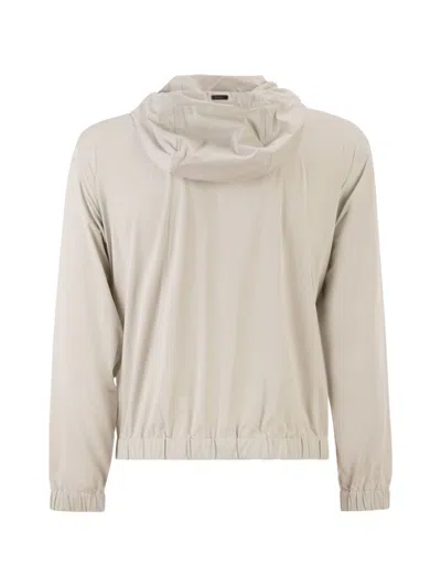 Herno Men Stretch Techno-nylon Bomber Jacket In Neutral