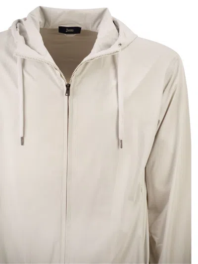 Herno Men Stretch Techno-nylon Bomber Jacket In Neutral