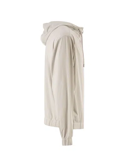 Herno Men Stretch Techno-nylon Bomber Jacket In Neutral