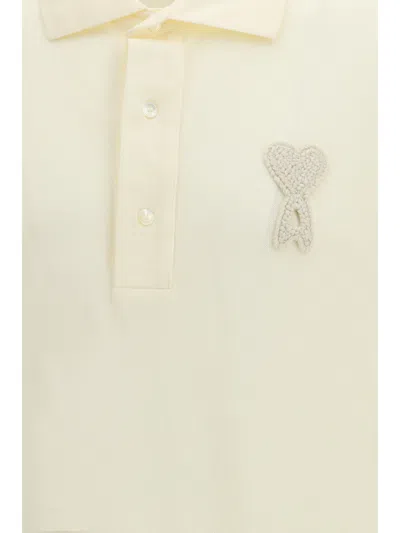 Ami Alexandre Mattiussi Ami Paris Classic Polo Shirt With Embroidered Applique In White