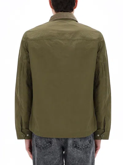 Belstaff Ground Corduroy-collar Cotton Jacket In Green