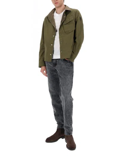 Belstaff Ground Corduroy-collar Cotton Jacket In Green
