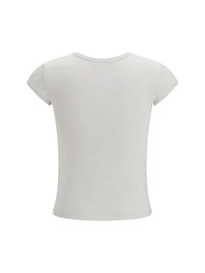 Diesel Women White T-shirt With Logo On The Front And Ribbed Design In Cotton Woman