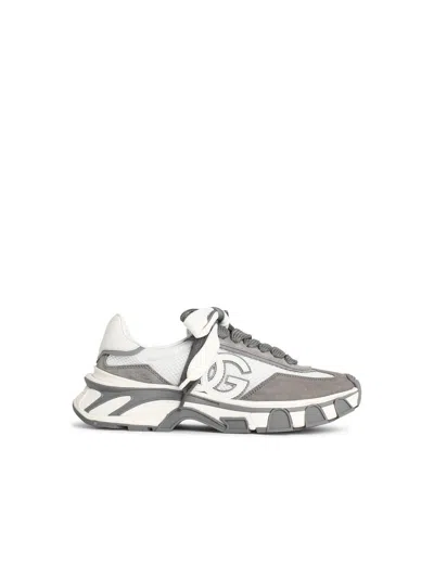 Dolce & Gabbana Dg Country Road Sneaker In Leather And Fabric In White