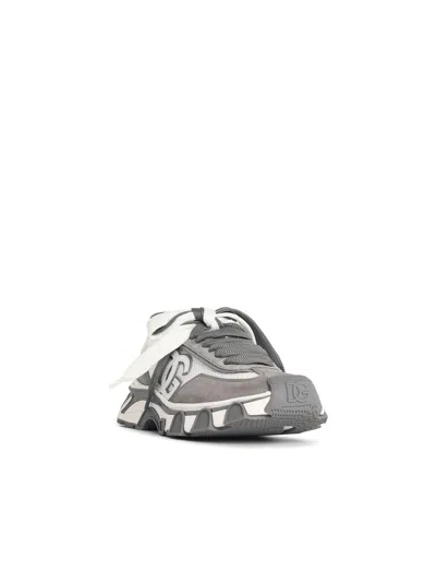 Dolce & Gabbana Dg Country Road Sneaker In Leather And Fabric In White