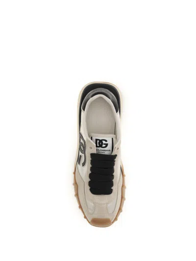 Dolce & Gabbana Dg Athletic Black Low Top Sneakers With Logo Patch On The Tongue And Maxi Logo On The Side In Suede 