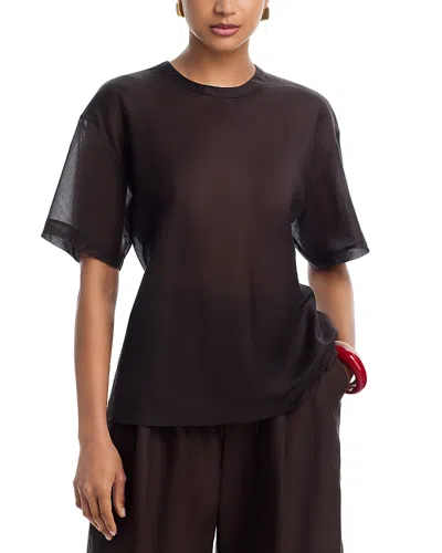 Helmut Lang Sheer Relax Airy Tee Bistre In Brown