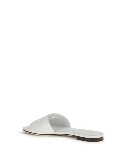 Dolce & Gabbana 5mm Leather-covered Heel Sandals With Calfskin Insole In White
