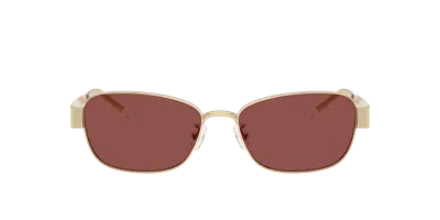 Tory Burch 55mm Gradient Polarized Rectangular Sunglasses In Brown