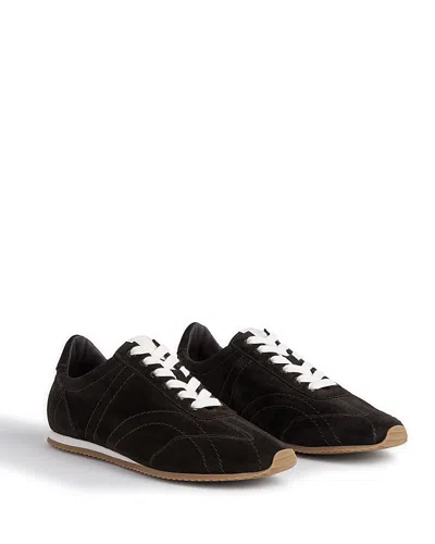 Totême Leather Sneakers Contrast Stitching Low Top Rubber In Black