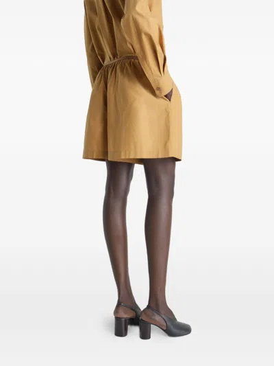Lemaire Buttoned Elasticated Shorts In Brown