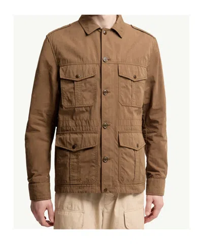 Moncler Amnicon Button-up Jacket In Brown