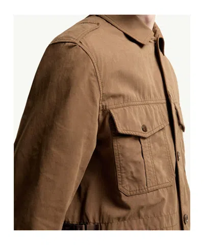 Moncler Amnicon Button-up Jacket In Brown