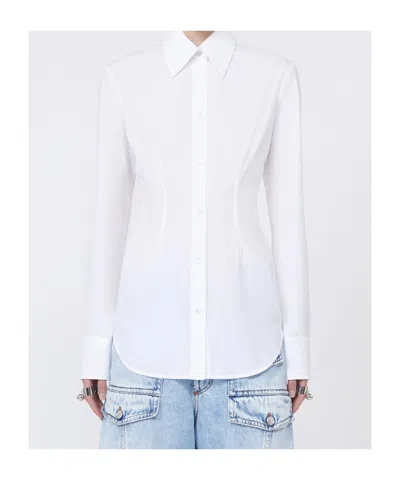 Sportmax White Slim Solid Shirt In White