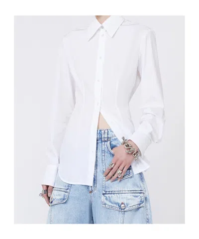 Sportmax White Slim Solid Shirt In White