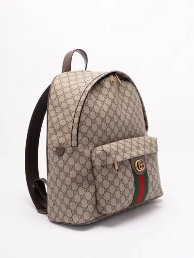 Gucci `ophidia` Medium Backpack In Brown