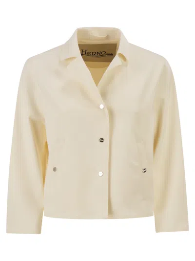 Herno Cropped Stretch-polyamide Jacket In Neutral