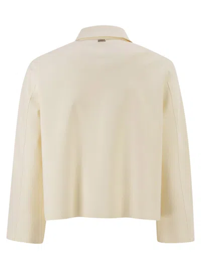 Herno Cropped Stretch-polyamide Jacket In Neutral