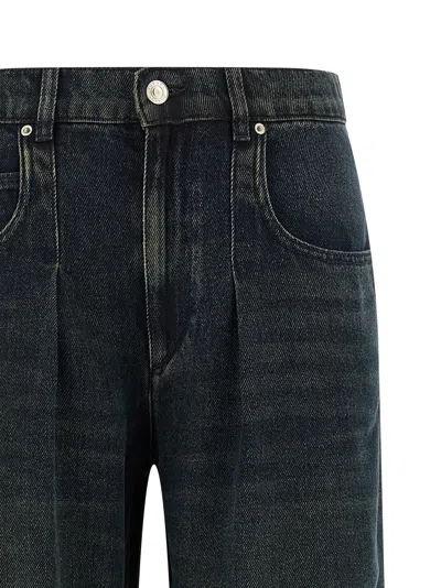Isabel Marant Women 'rodayna' Blue Jeans With Logo Patch On The Rear  In Denim Woman