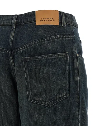 Isabel Marant Women 'rodayna' Blue Jeans With Logo Patch On The Rear  In Denim Woman