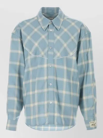 Wooyoungmi Embroidered Jersey Oversize Shirt Check Pattern In Multi