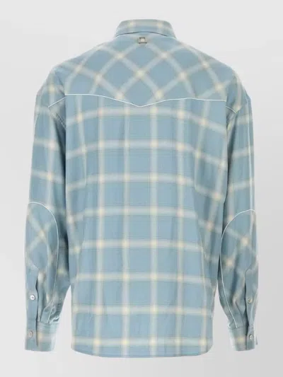 Wooyoungmi Embroidered Jersey Oversize Shirt Check Pattern In Multi