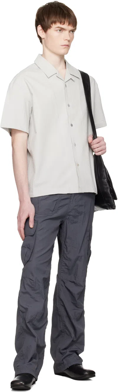 Coor Gray Multi-pocket Stitch Pointed Cargo Pants In Blue