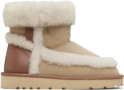 Chloé Dolcie Shearling-trimmed Suede Ankle Boots In Brown