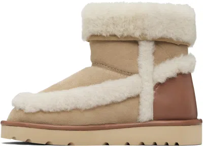 Chloé Dolcie Shearling-trimmed Suede Ankle Boots In Brown