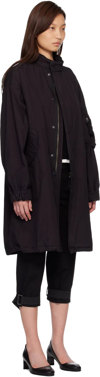 Coor Black Garment Dyed Fishtail Parka In Black