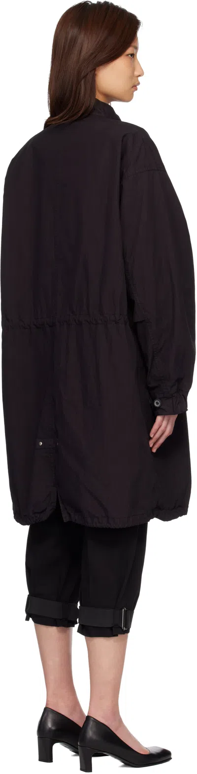 Coor Black Garment Dyed Fishtail Parka In Black