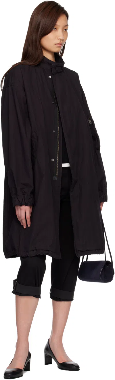 Coor Black Garment Dyed Fishtail Parka In Black