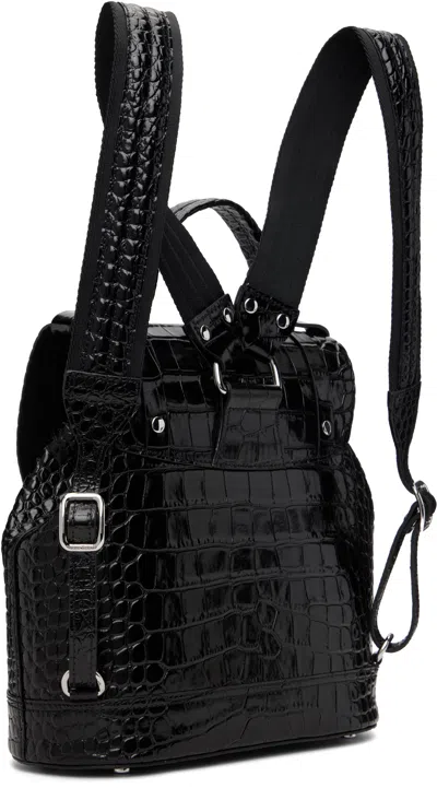 Vivienne Westwood Crocodile-embossed Leather Backpack With Orb Emblem In Black