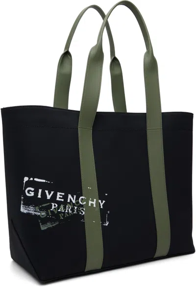 Givenchy Large Canvas Tote Bag Rectangular Handles In Black