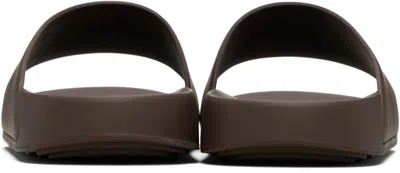Givenchy Brown Rubber Label Mule Slides