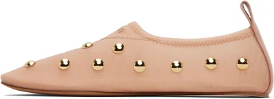 Chloé Rita Blushy Beige Ballet Flats In Transparent Mesh Women In Neutral