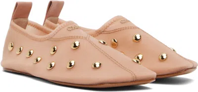 Chloé Rita Blushy Beige Ballet Flats In Transparent Mesh Women In Neutral