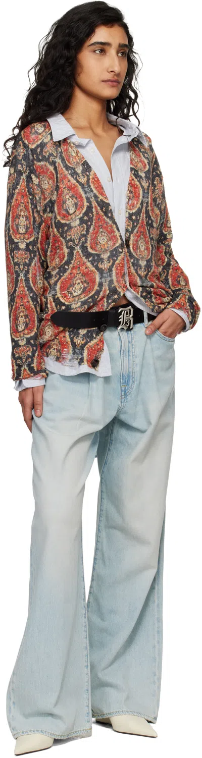 R13 Black Mini Dome Studs Belt In Black