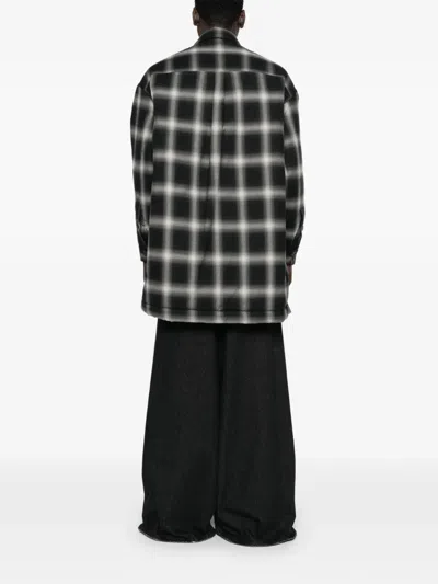 Lựu Đạn Checked Flannel Overshirt In Gray