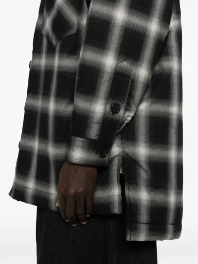 Lựu Đạn Checked Flannel Overshirt In Gray